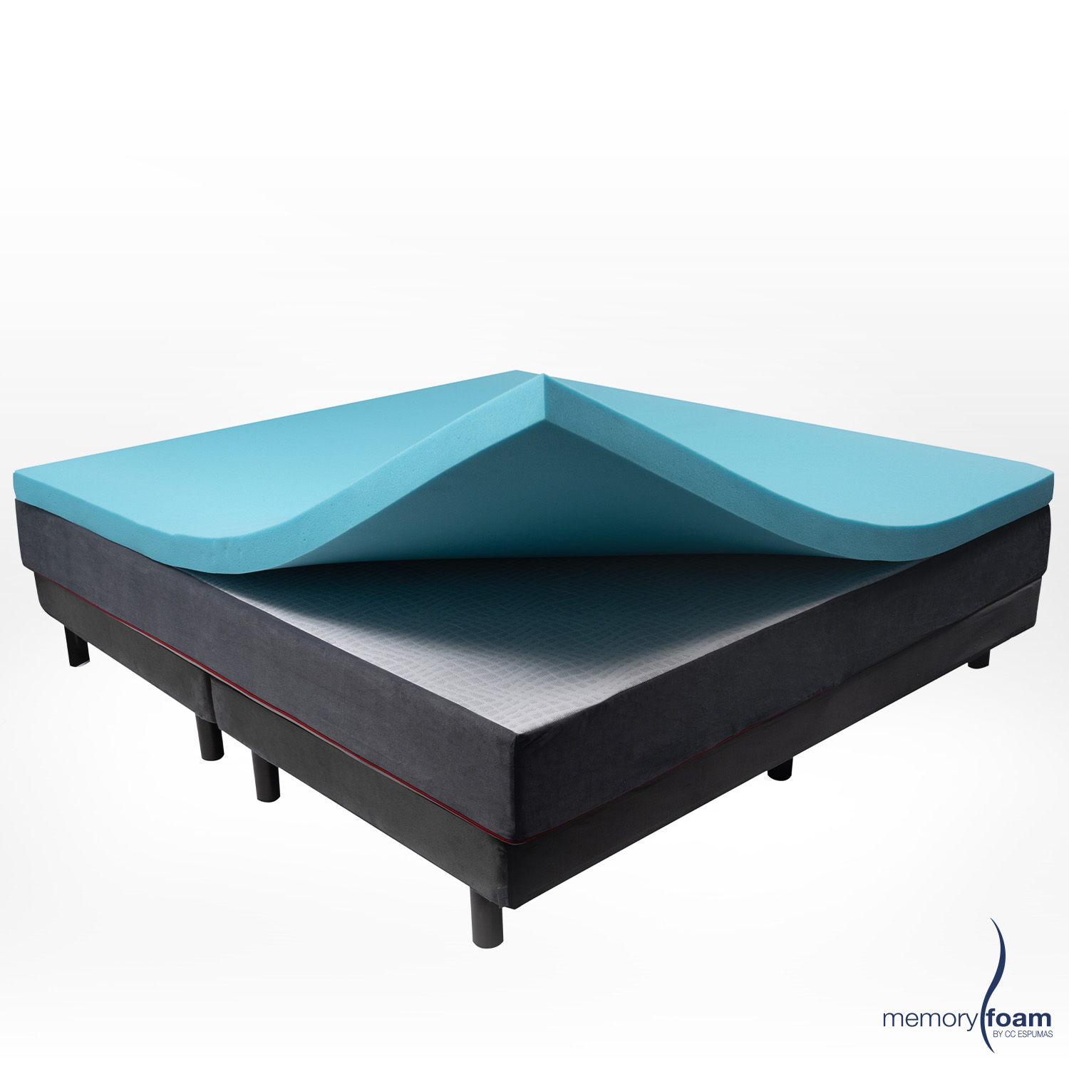 MEMORY FOAM Colchoneta Fresca de Memory Foam de 8 cm  King Size 100% Memory Foam  Brinda Soporte a tu Colchón  190 x 100 x 8 cm.