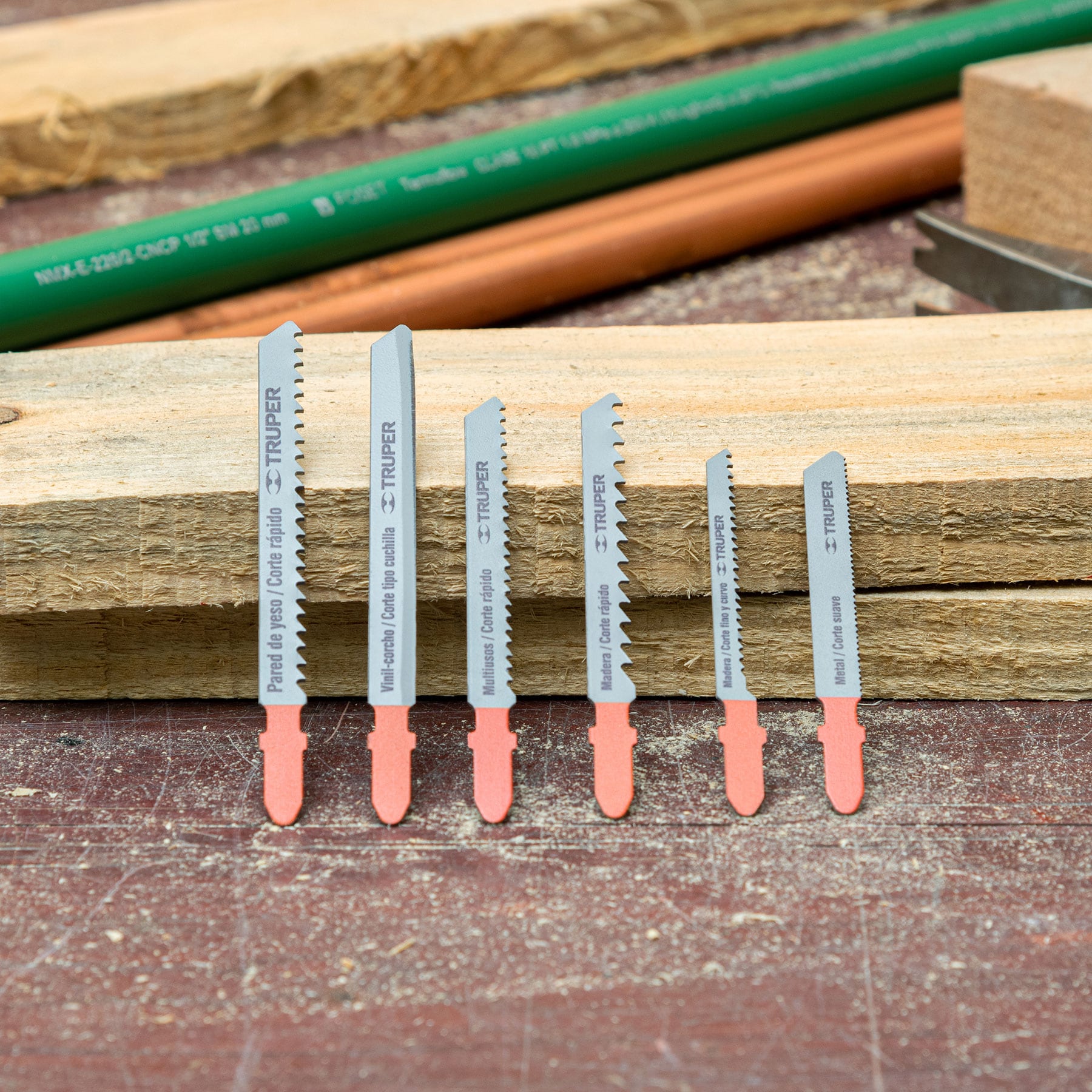 JUEGO DE 16 SEGUETAS PARA CALADORA ZANCO "T" CORTE RECTO TRUPER 16705