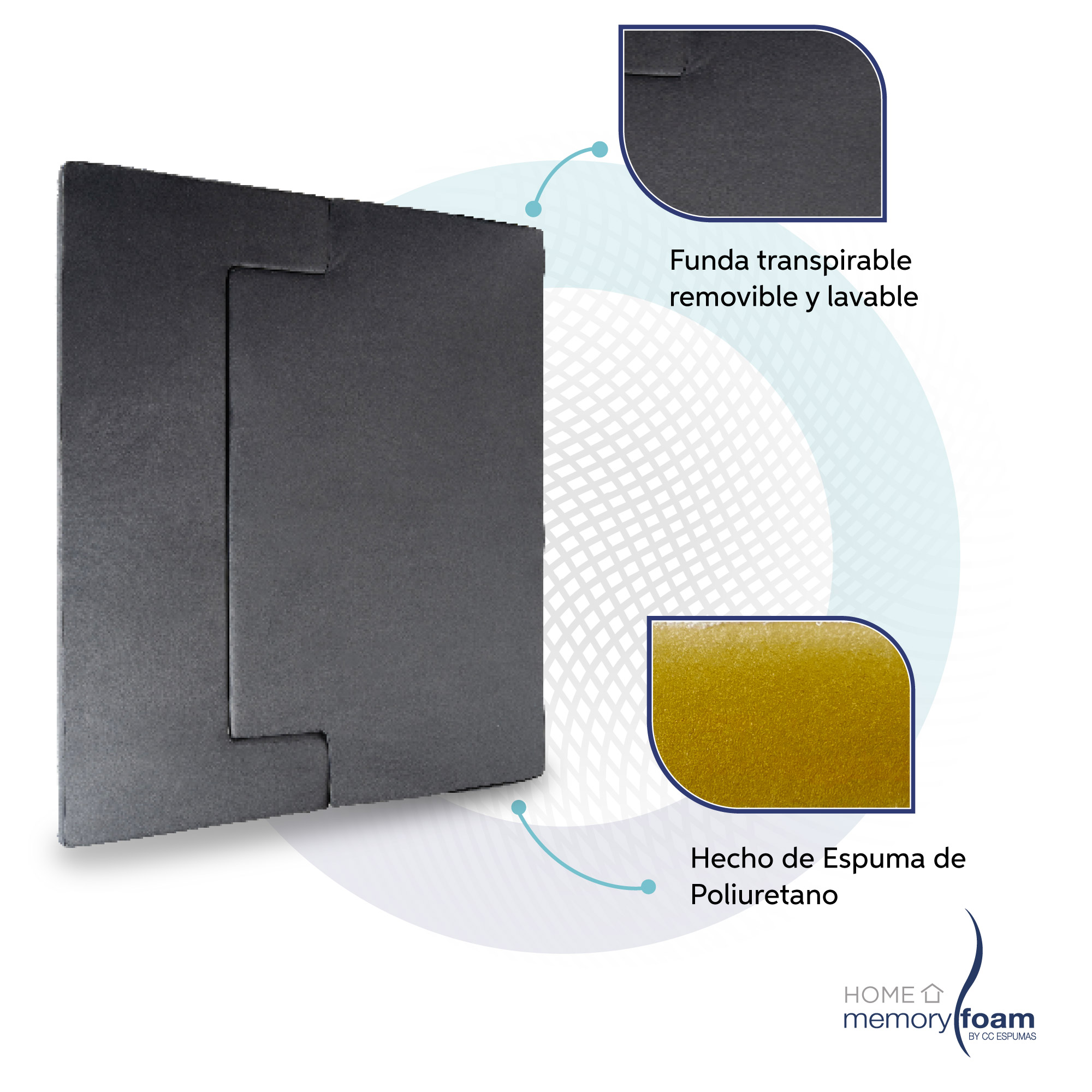 MEMORY FOAM HOME Sofá Cama Individual Tamaño Individual Color Gris Medidas 190 x 100 x 25 cm.