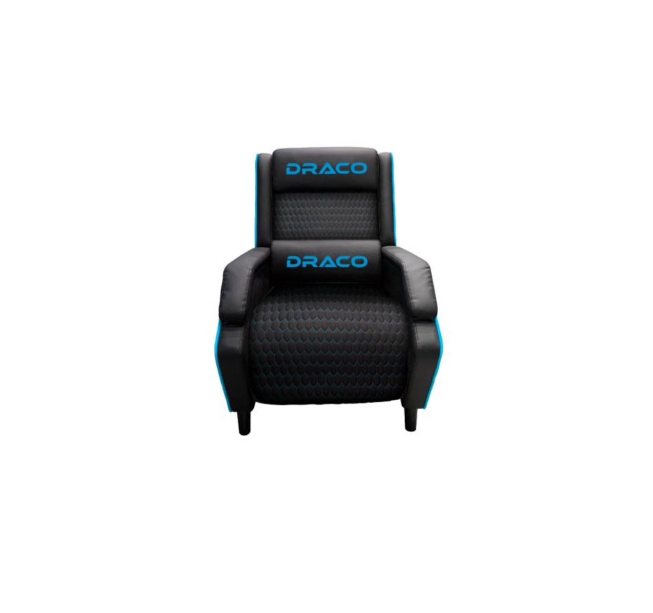 Sofá Gamer Reclinable Dragon XT Modelo Draco Color Negro-Azul