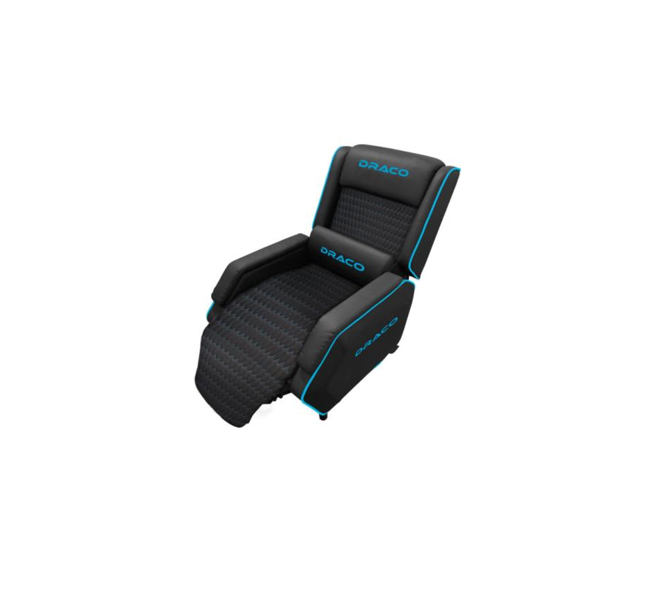 Sofá Gamer Reclinable Dragon XT Modelo Draco Color Negro-Azul