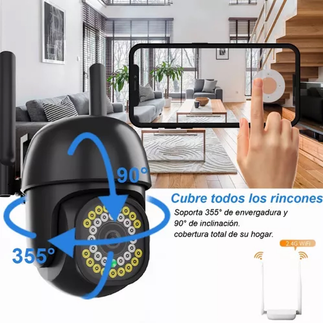 Cámara Seguridad Wifi Exterior Inalámbrica Hd 1080p C/alarma