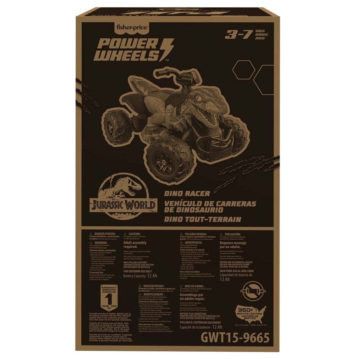 Moto Electrica Montable Fisher Price Power Wheels Jurassic World Dino