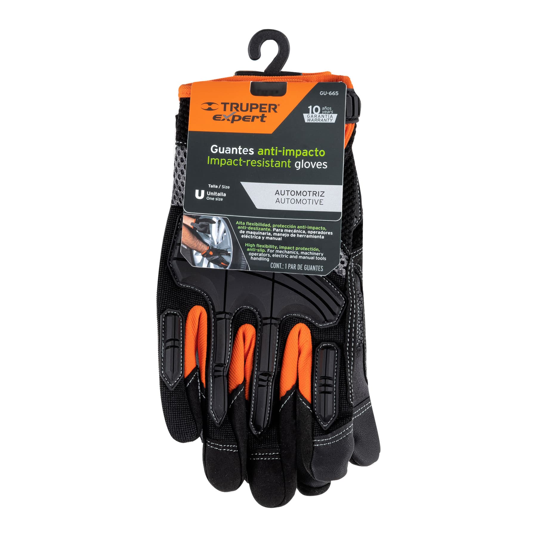 GUANTES PARA MECÁNICOS CON PROTECCIÓN ANTI-IMPACTO, TRUPER 15158