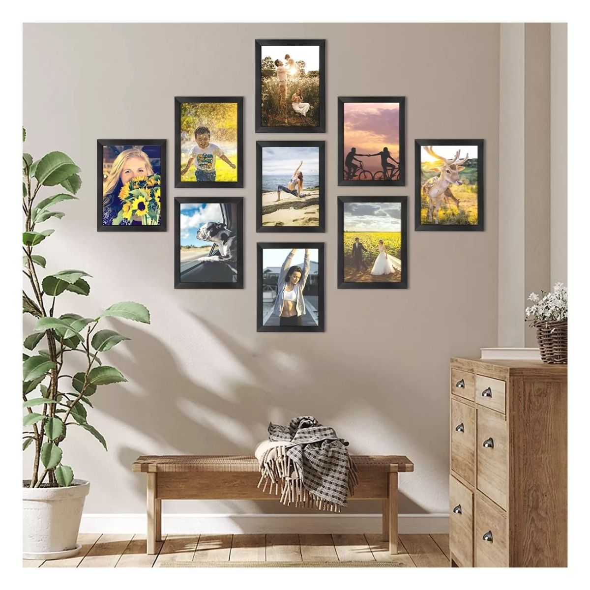 9 Piezas Fotos Marco, Portaretrato Decoración De Habitaciones