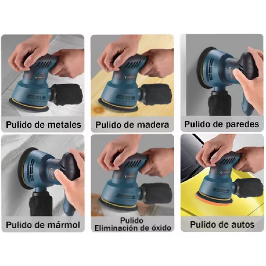 Lijadora Roto Orbital 6 Variaciones De Velocidad 300w 6 Lija