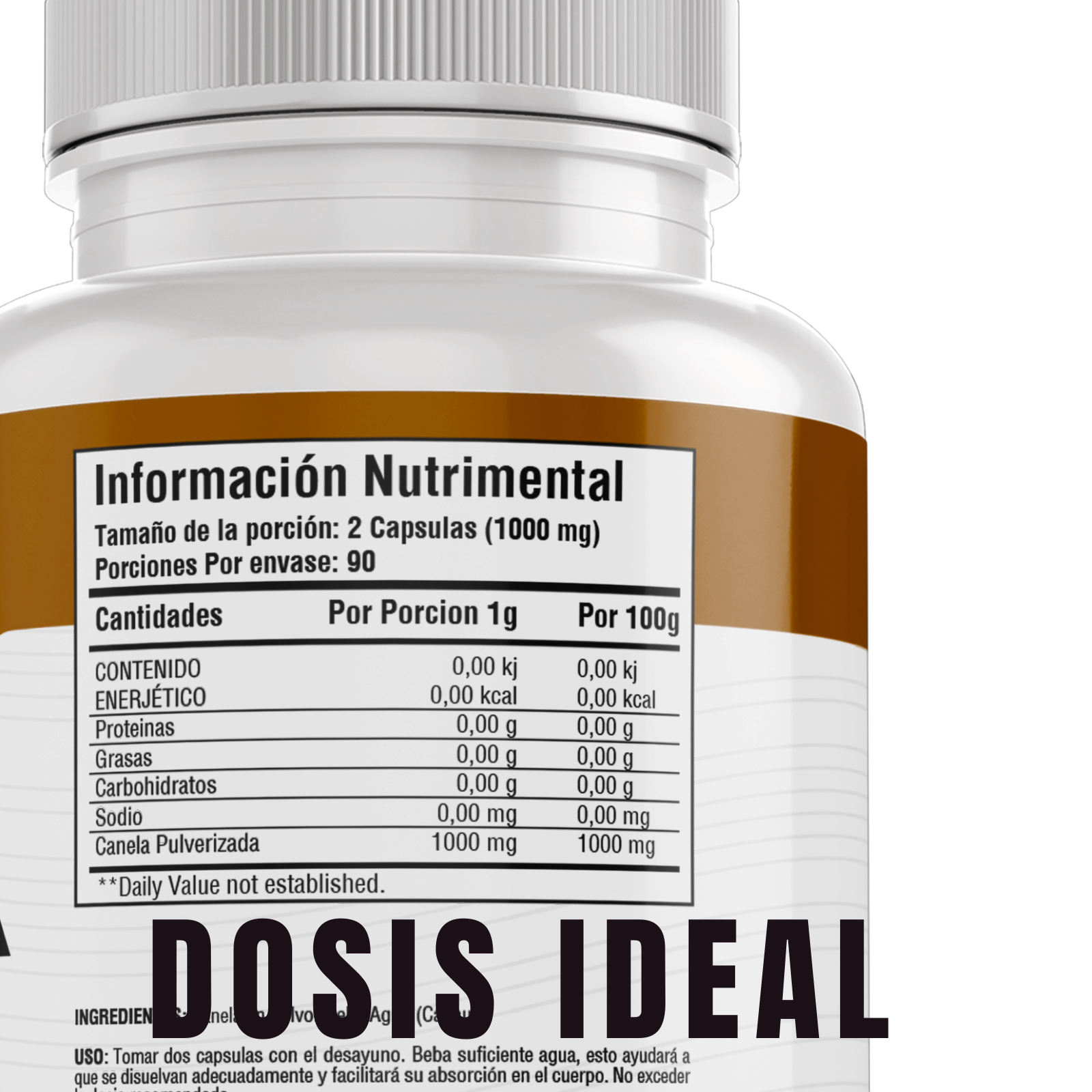 Canela Ceylan 100% Pura (180 Capsulas 500mg) |ORGANICO | NATURAL | Para 90 Dias | - Organic Ceylan Cinnamon