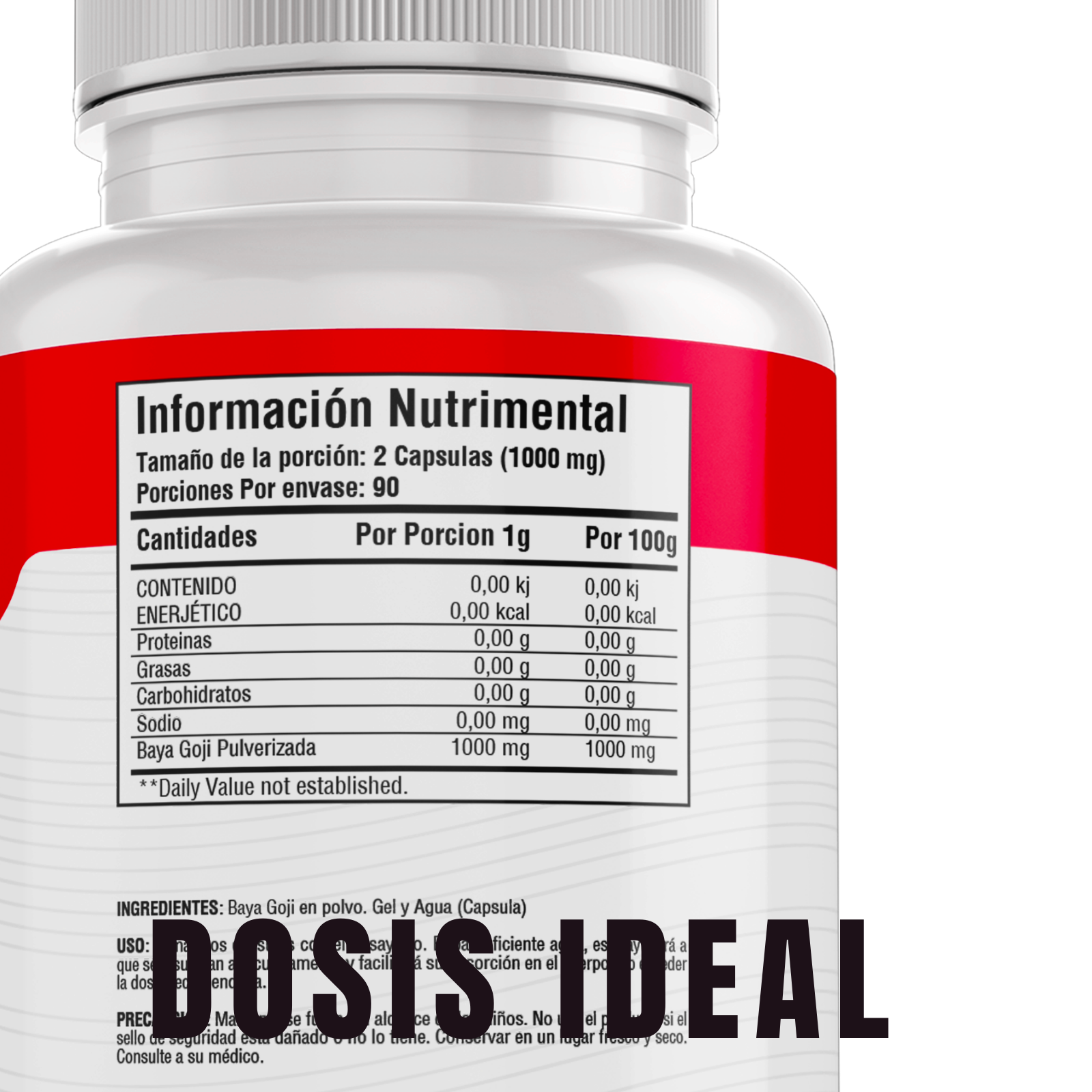 Baya Goji 100% Puro (180 Capsulas 500mg) |ORGANICO | NATURAL | Para 90 Dias | - Organic Goji Extract