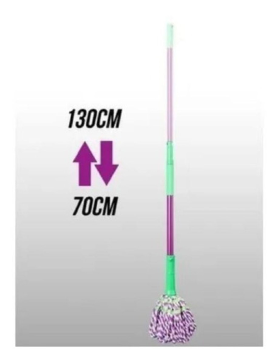 Trapeador Mágico Mop Autoexprimible Acero Inoxidable Morado