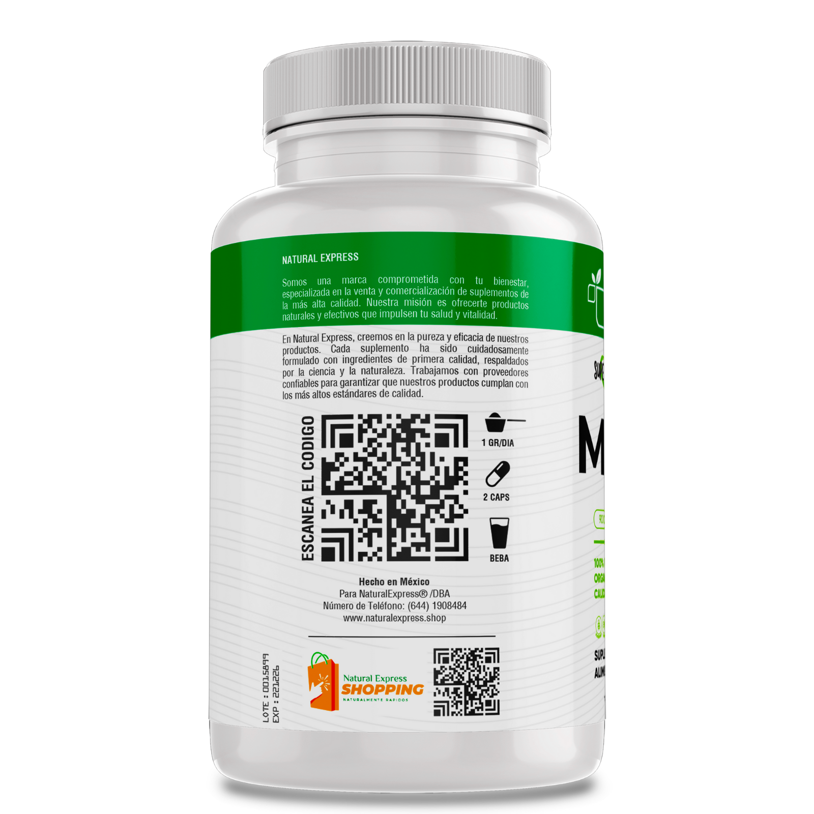 Moringa 100% Pura (180 Capsulas 500mg) |ORGANICO | NATURAL | Para 90 Dias | - Organic Moringa Powder