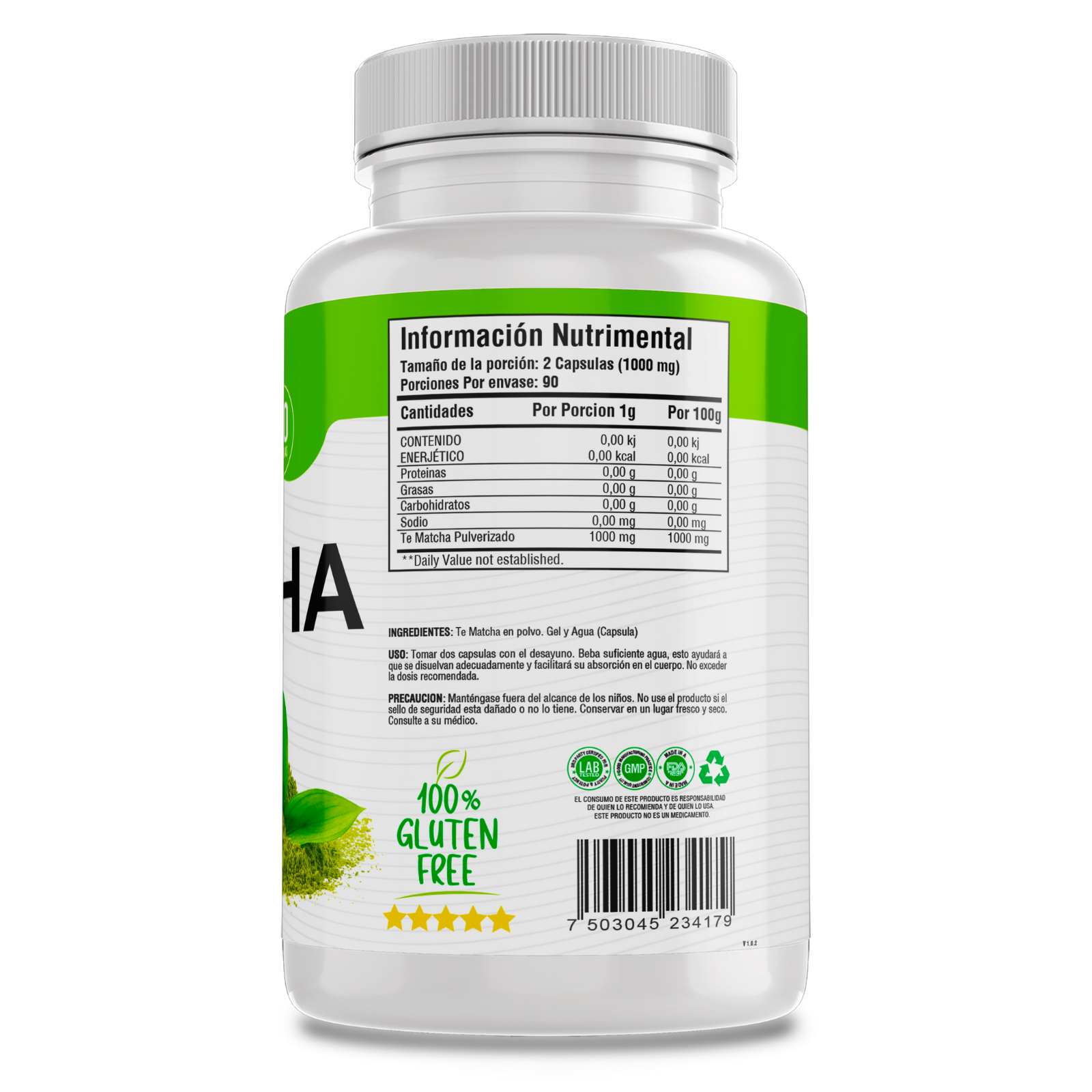 Matcha 100% Puro (180 Capsulas 500mg) |ORGANICO | NATURAL | Para 90 Dias | - Organic Matcha Powder