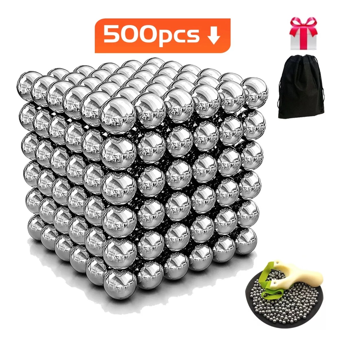 Set 500 Bolas De Acero Resorteras ,accesorios Para Tirachinas