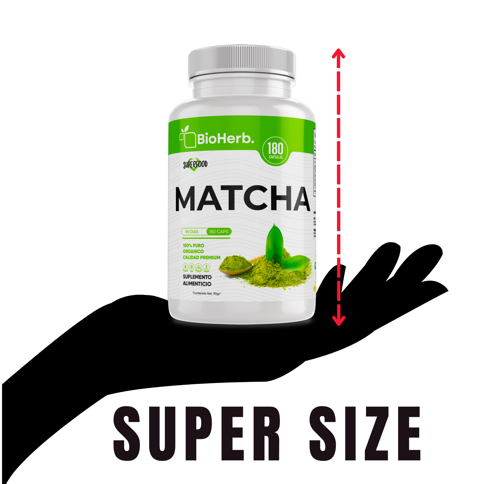 Matcha 100% Puro (180 Capsulas 500mg) |ORGANICO | NATURAL | Para 90 Dias | - Organic Matcha Powder