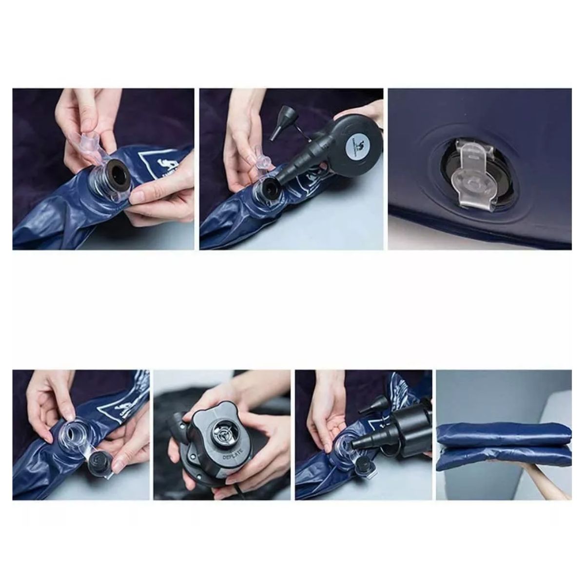 Sillones Sofá Inflable Portátil Plegable Con Reposapiés Marron con Negro