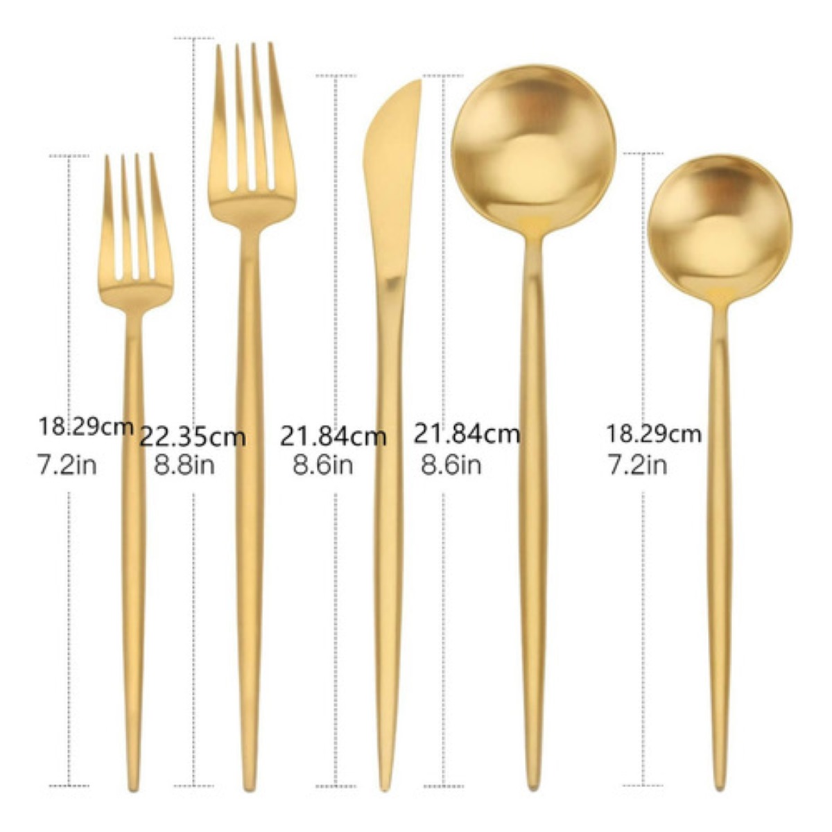 Juego De Cubiertos De Acero Inoxidable, 40 Cubiertos Dorados 