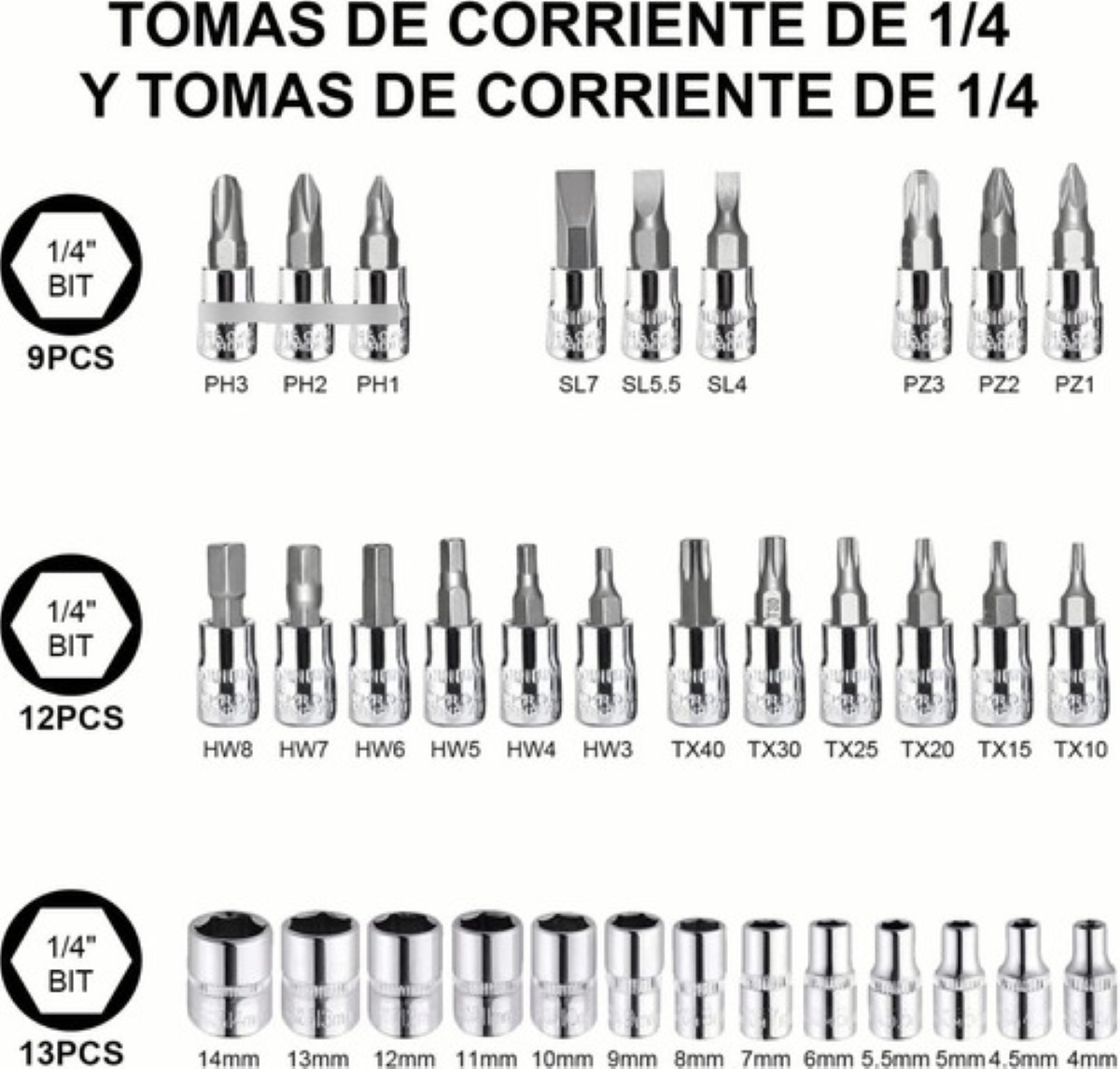 Juego De Herramientas Mecánicas Autocle Dados 46pcs