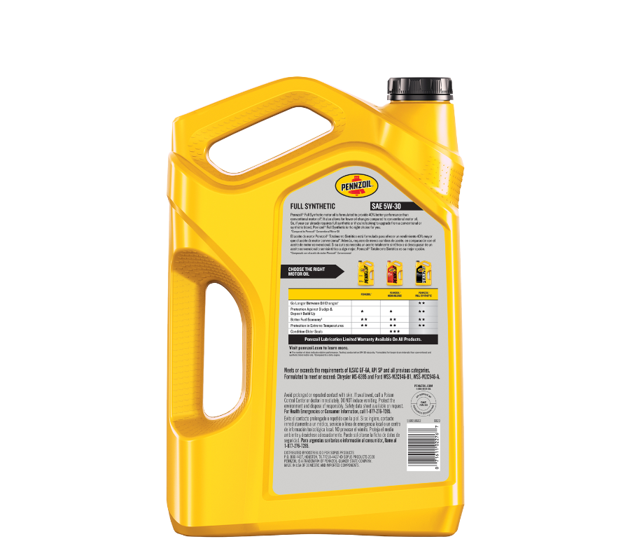 pennzoil full synthetic 5w 30 4.74 LITROS