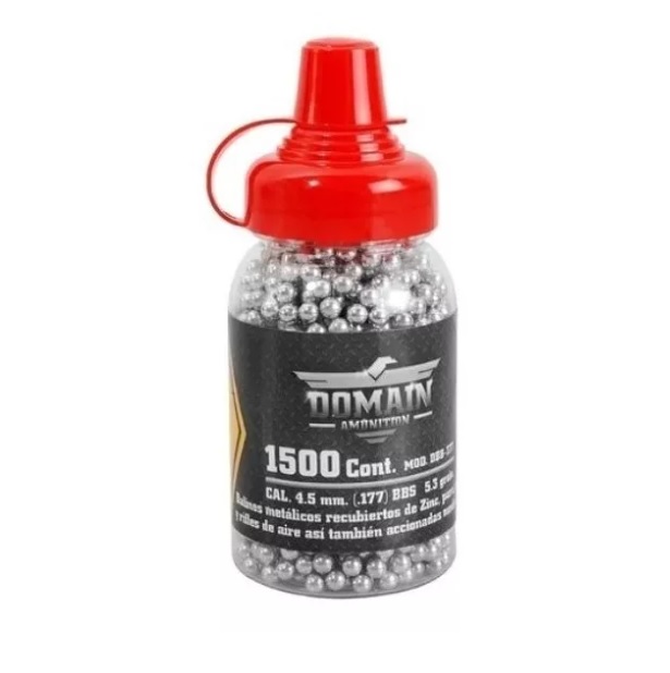 Balines Municion De Acero Domain Dbb-177 Cal 4.5mm 1500 Pz
