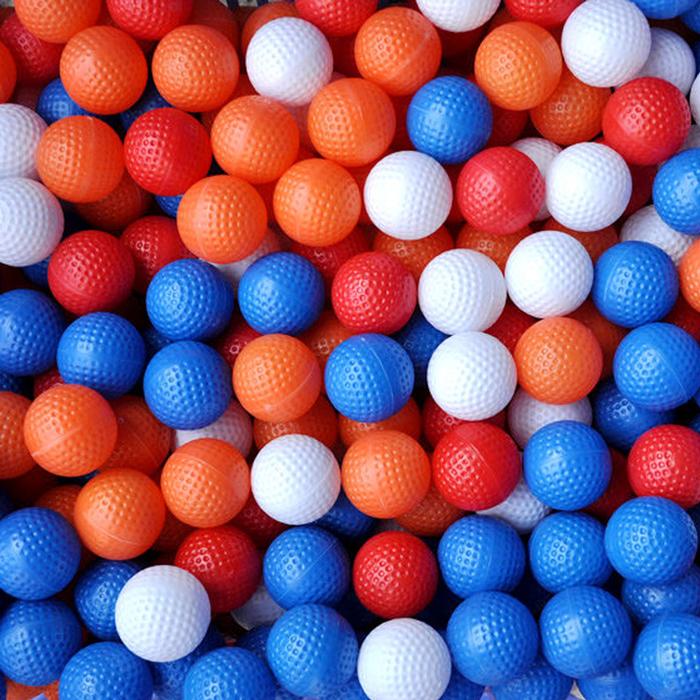 Pelotas de golf para practica MXLRF-001-7 10 Pzas 4cm Diámetro Golf o Minigolf Plástico PE Color al Azar GolfColorful