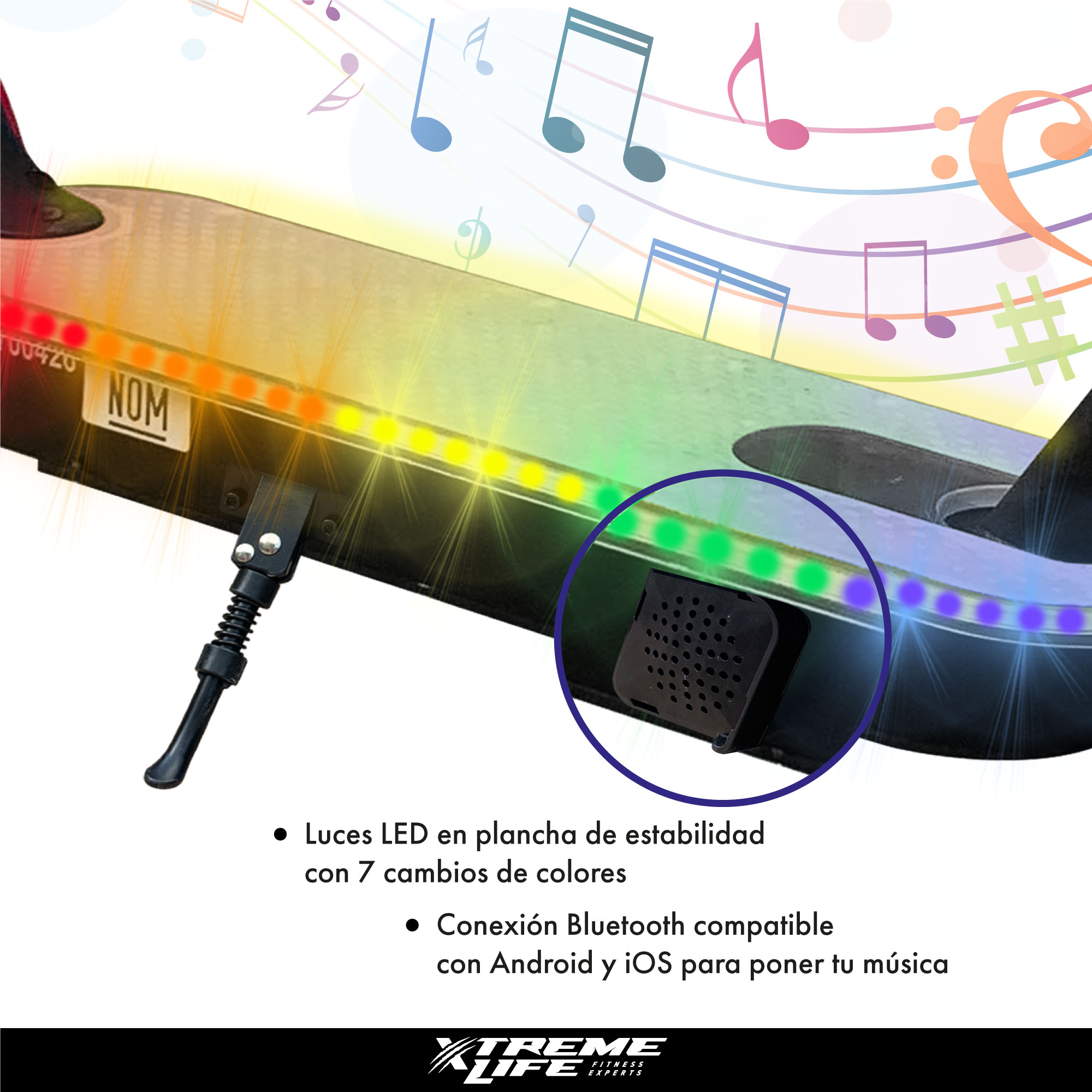 Scooter Patin Electrico Plegable bluetooth Bocina Led