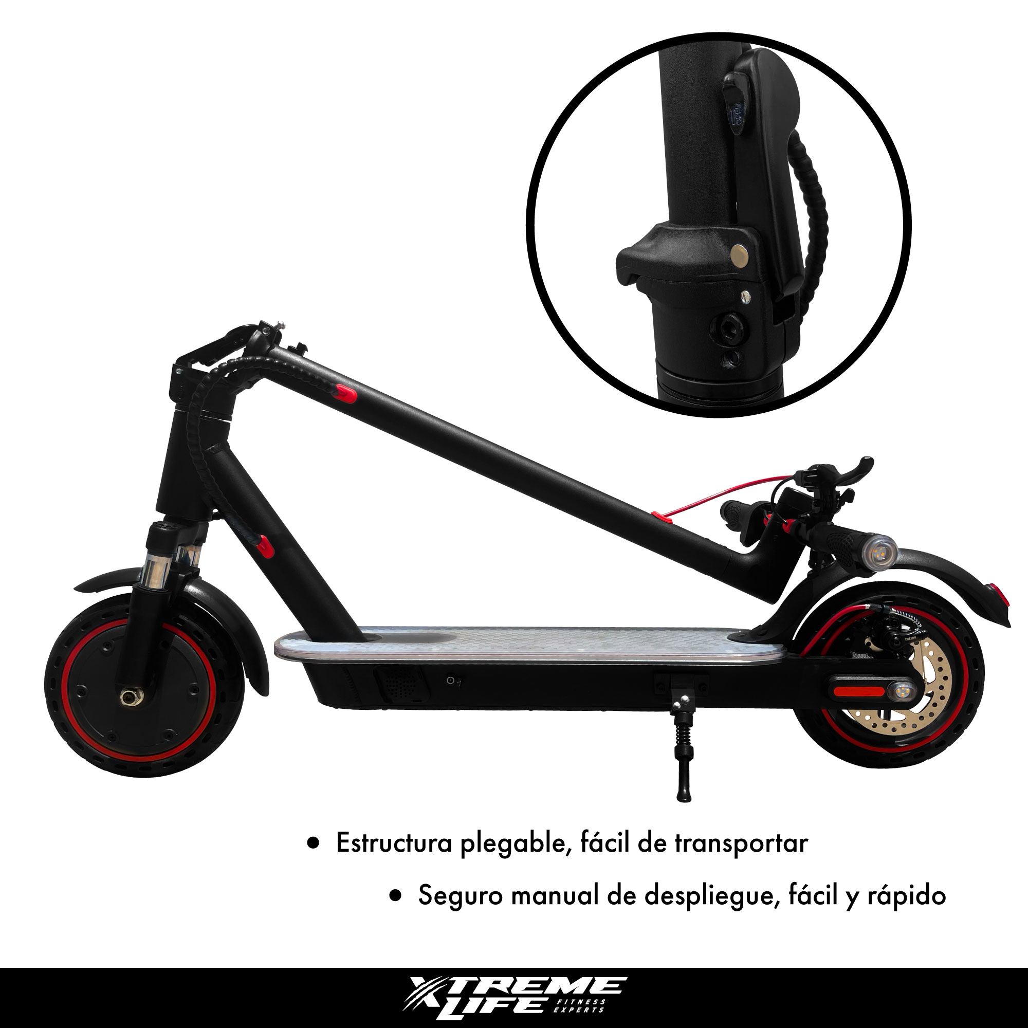 Scooter Patin Electrico Plegable bluetooth Bocina Led