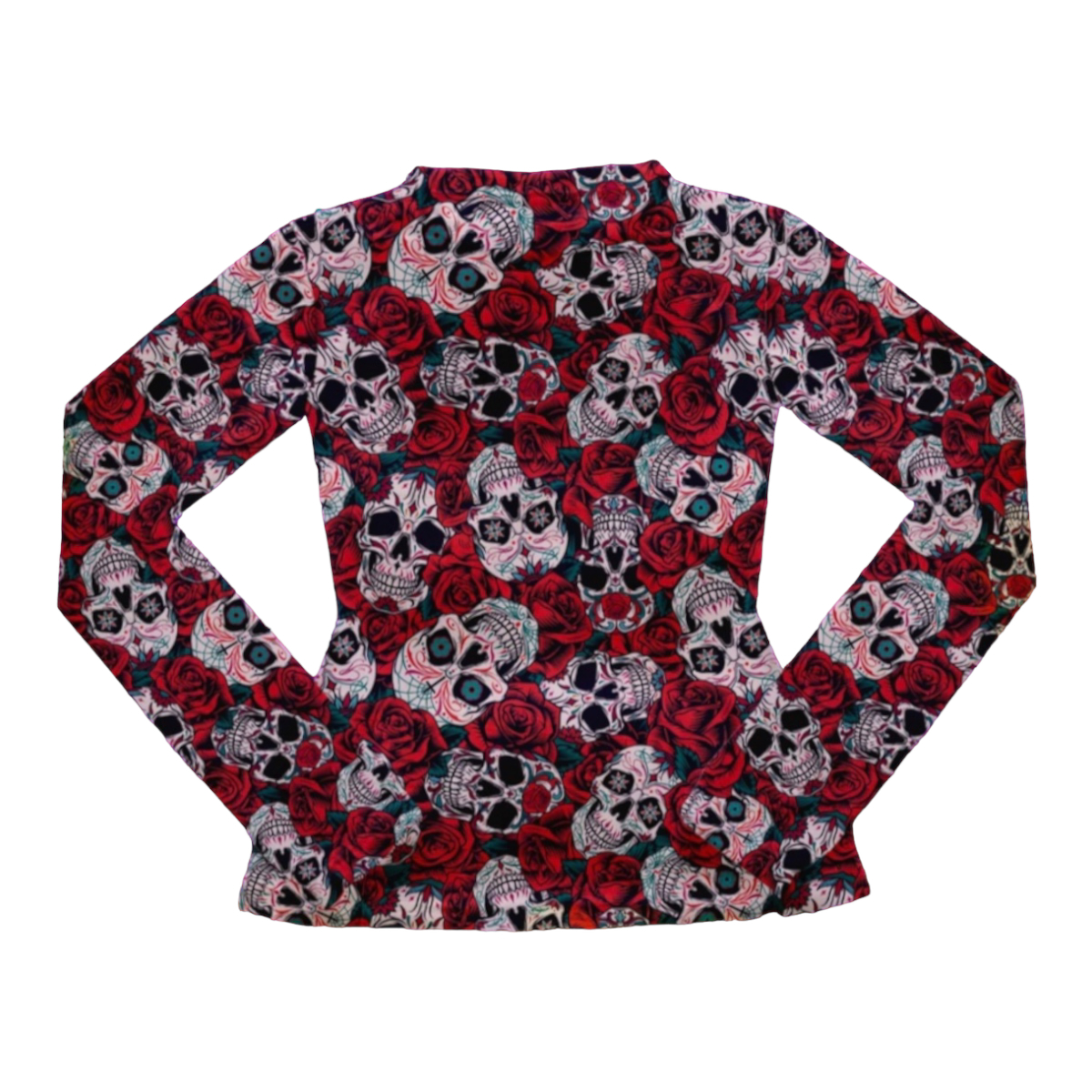 Blusa Mesh Transparente Mujer Diseño Calavera Día De Muertos