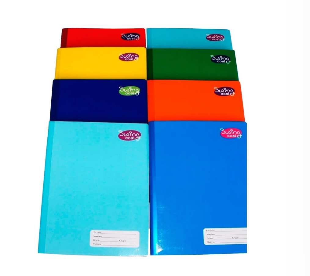 Libreta Cosida Cuaderno Cosido 100 Hojas Profesional 5 Pzas :4 Raya + 1 Cuadro Chico