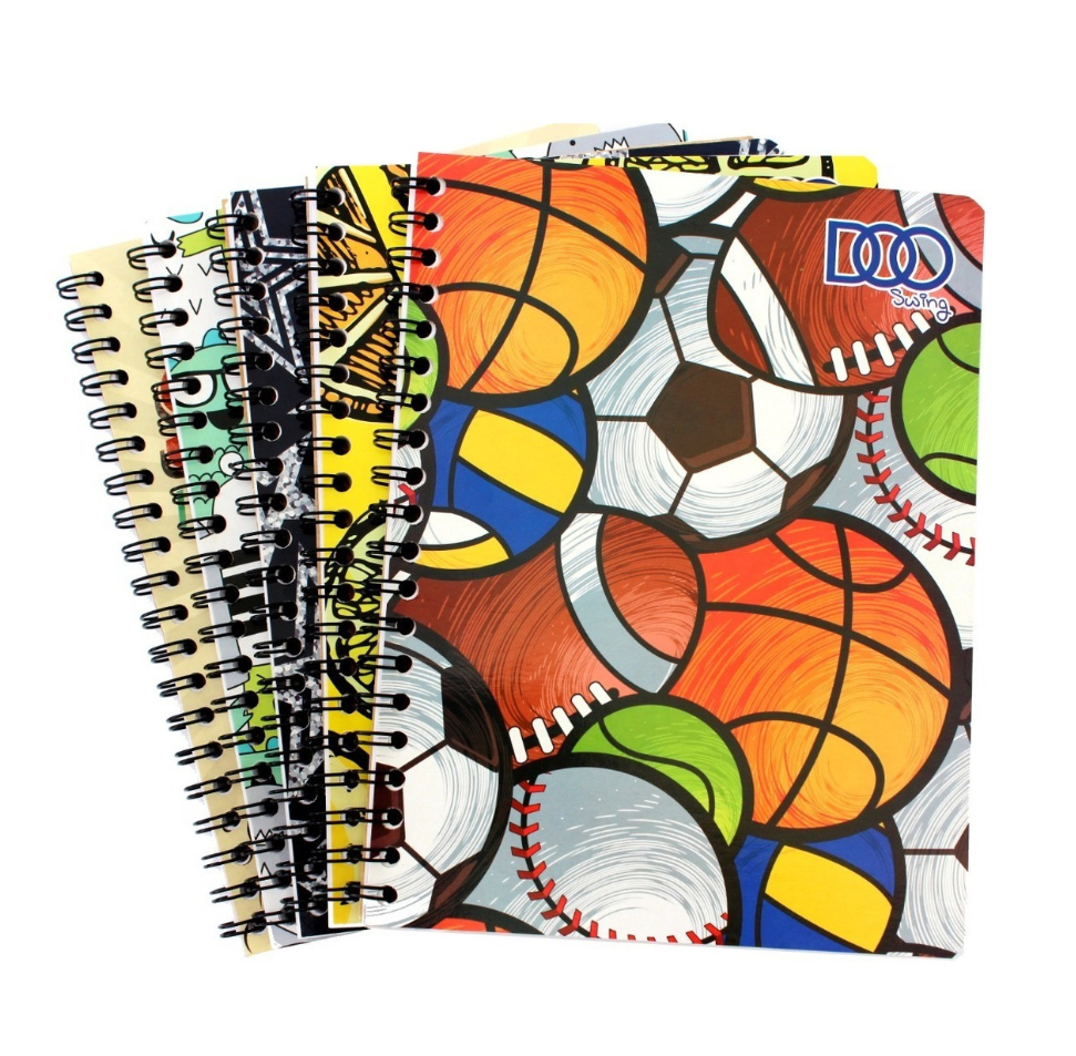 5 Cuaderno Profesional Doble Arillo 100 Hojas cuadro chico