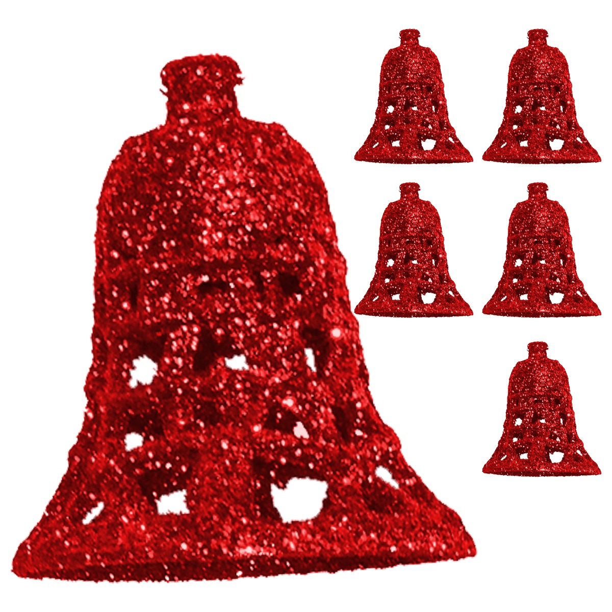 Campanas Adornos Navideños Para Árbol Navidad 40pz Rojo