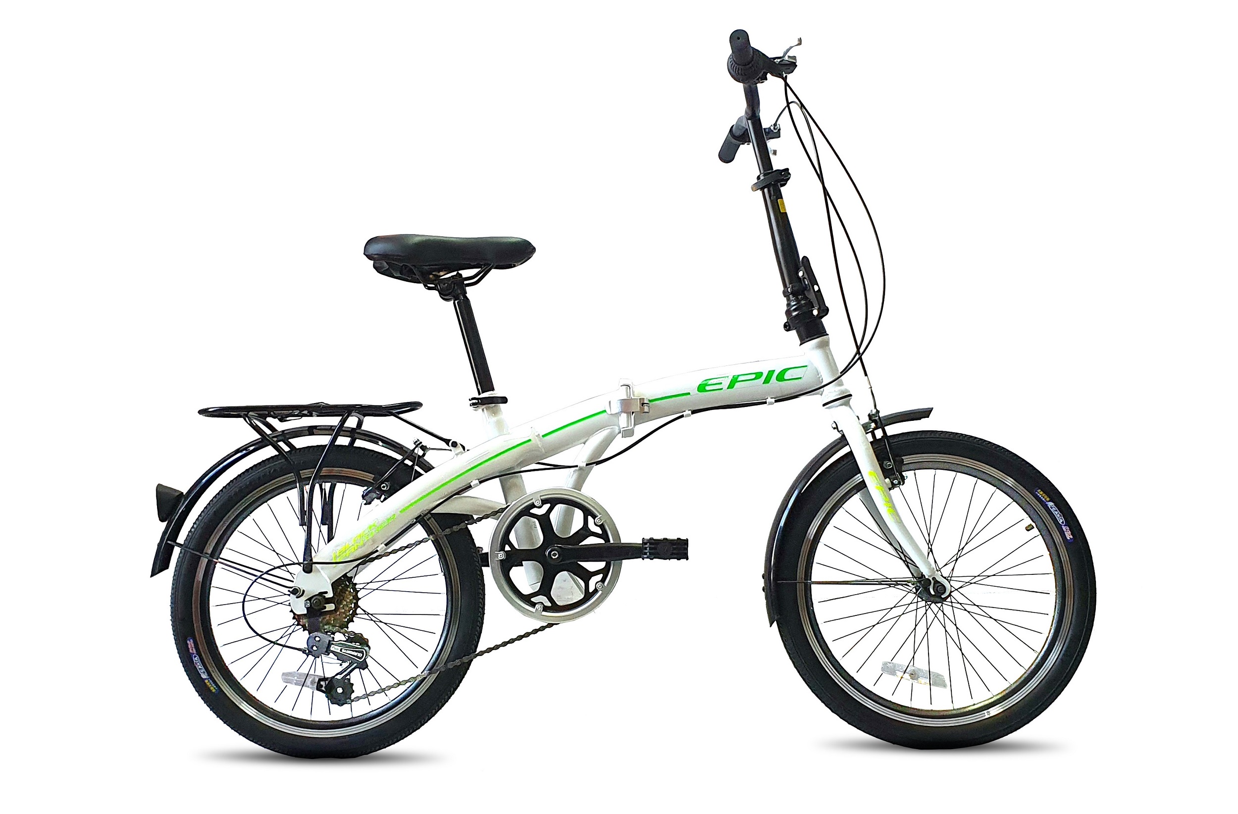 Bicicleta Plegable Folding Epic Portatil Ligera Rodada 20 Blanco