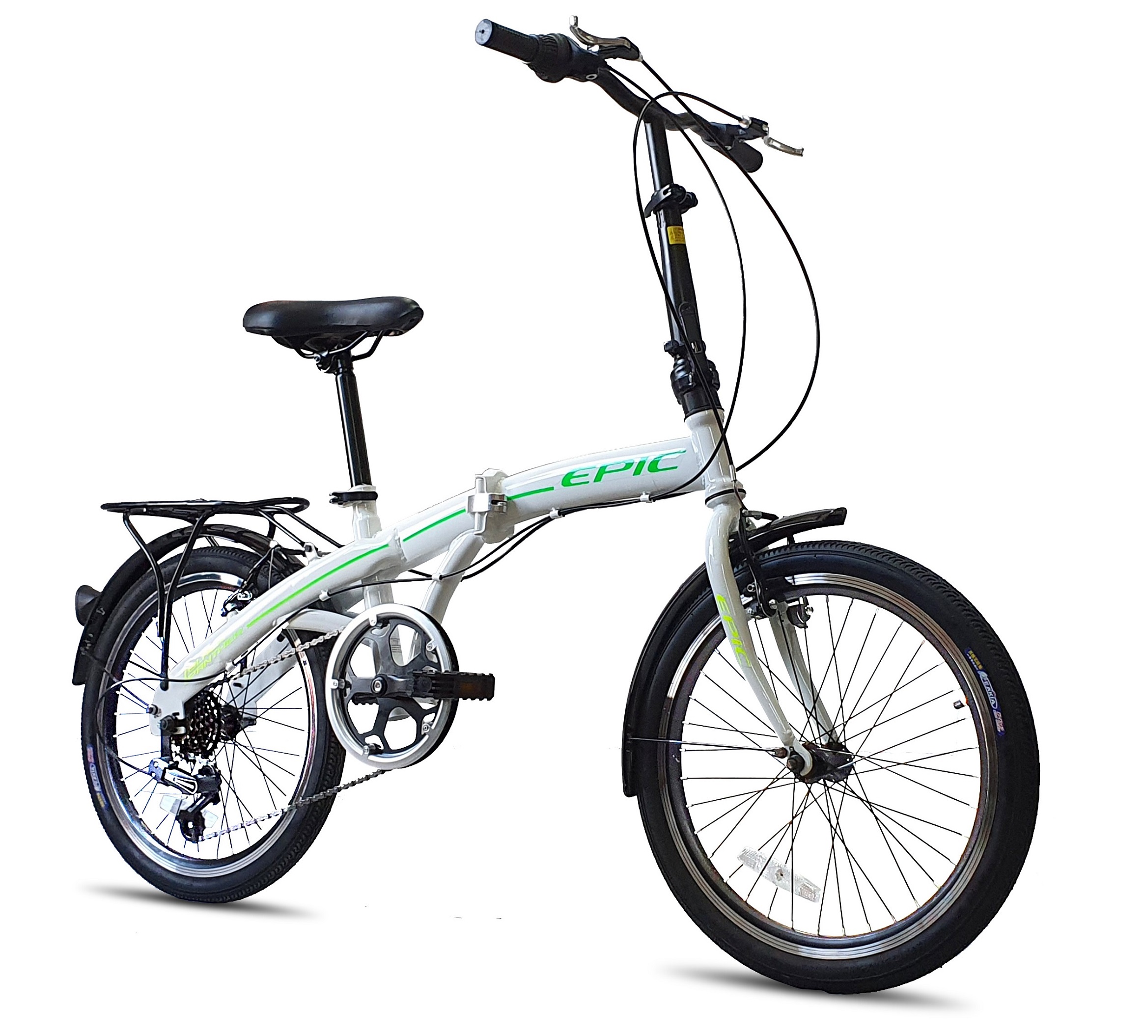 Bicicleta Plegable Folding Epic Portatil Ligera Rodada 20 Blanco