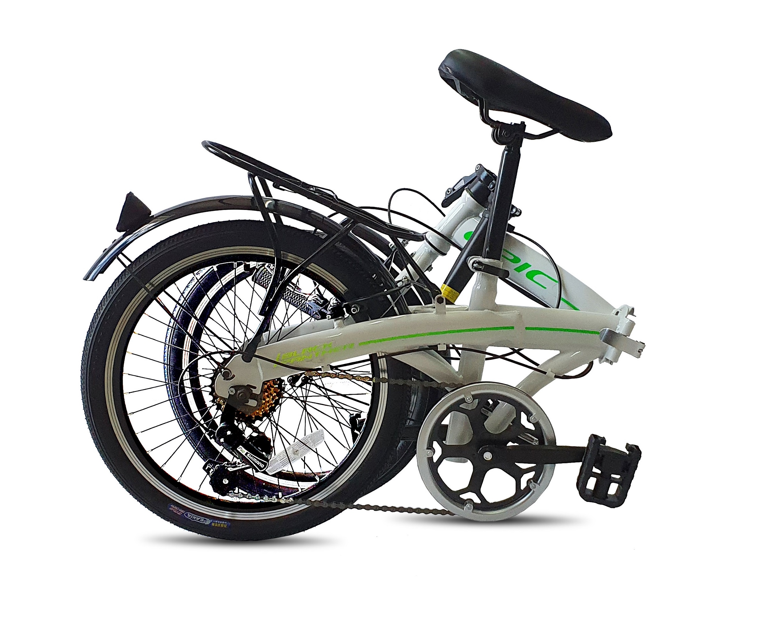 Bicicleta Plegable Folding Epic Portatil Ligera Rodada 20 Blanco