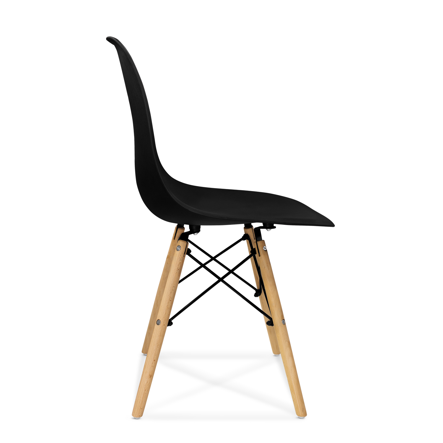 Set de 4 Sillas Modernas para comedor y Sala Minimalista en color Negro