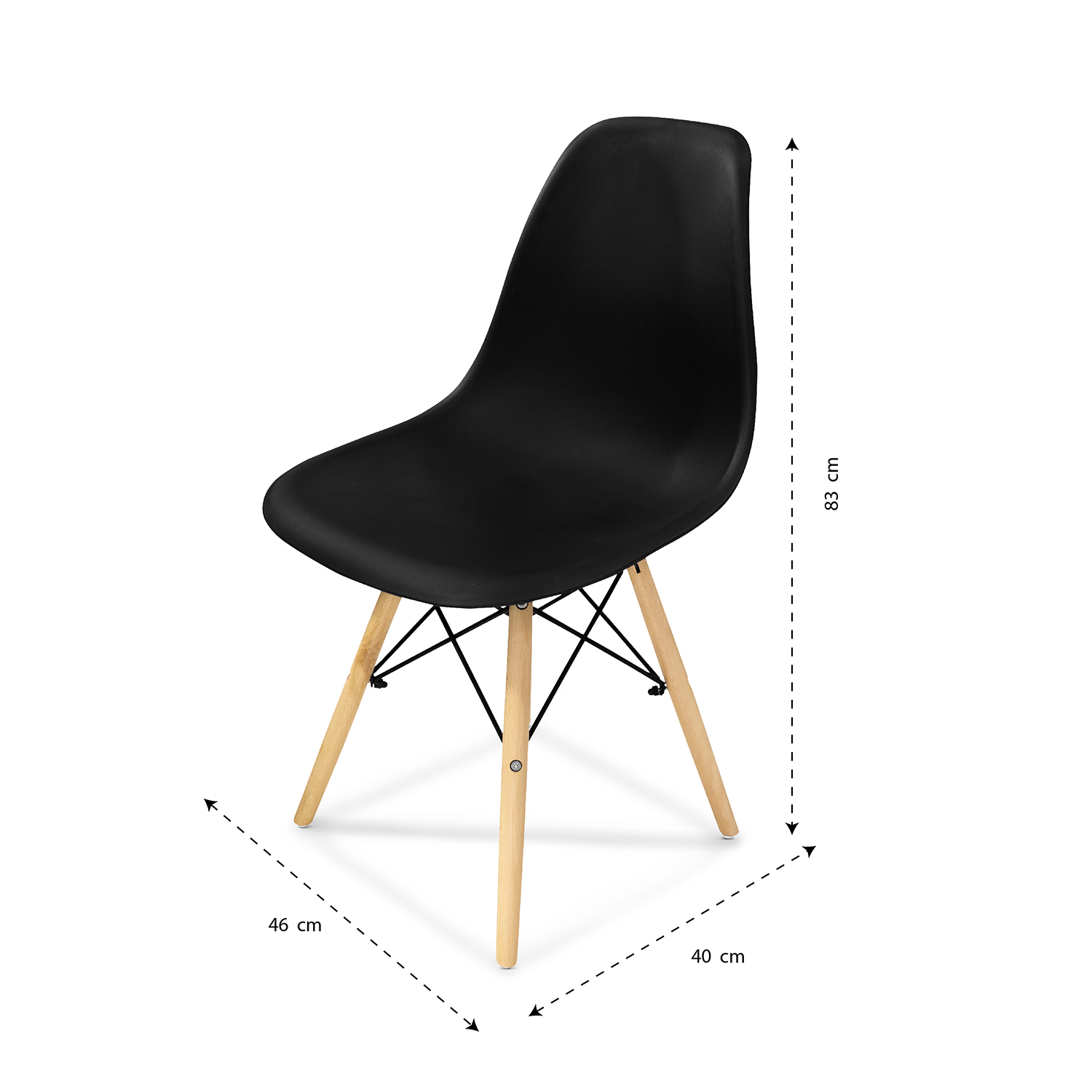 Set de 4 Sillas Modernas para comedor y Sala Minimalista en color Negro