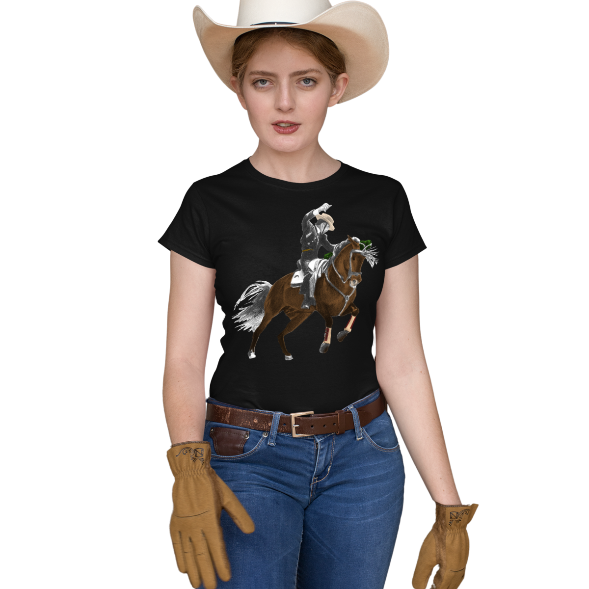 Playera Dama Estampada Moda Calidad Top Premium Caballo Rejoneador