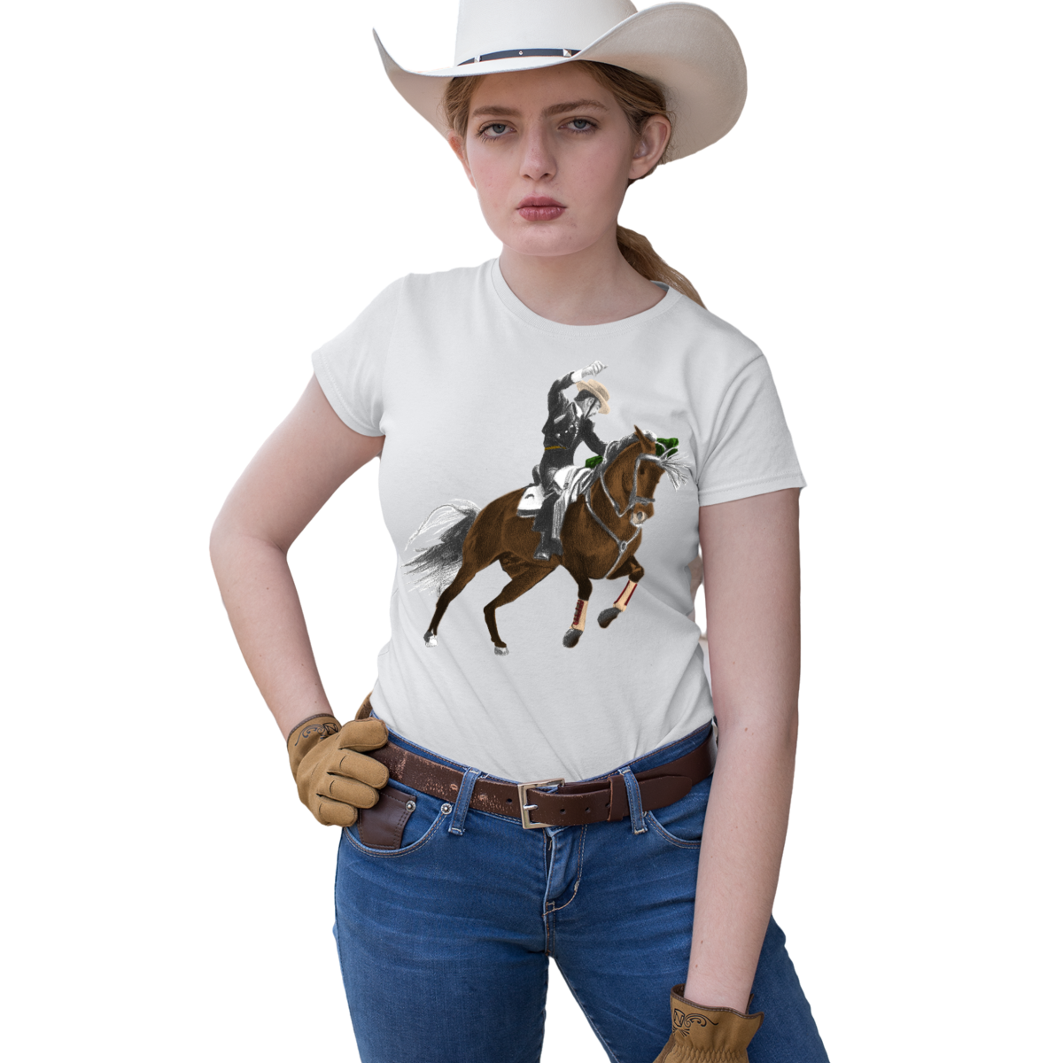 Playera Dama Estampada Moda Calidad Top Premium Caballo Rejoneador