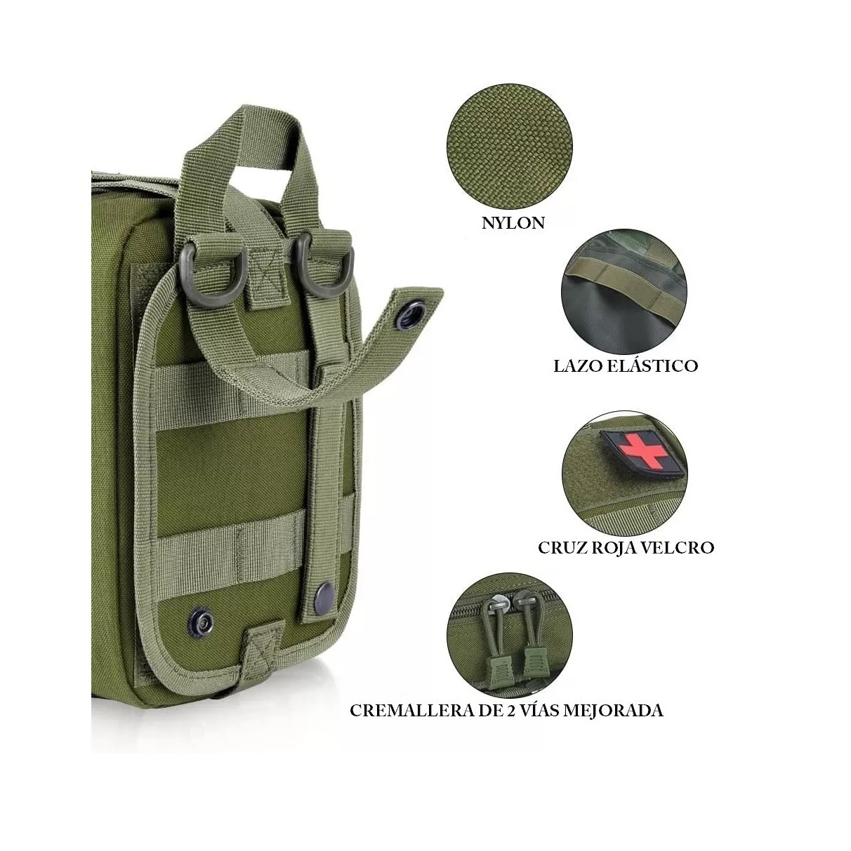 Mochila Botiquín Táctica Militar Bolsa Campismo Montañismo Verde Militar