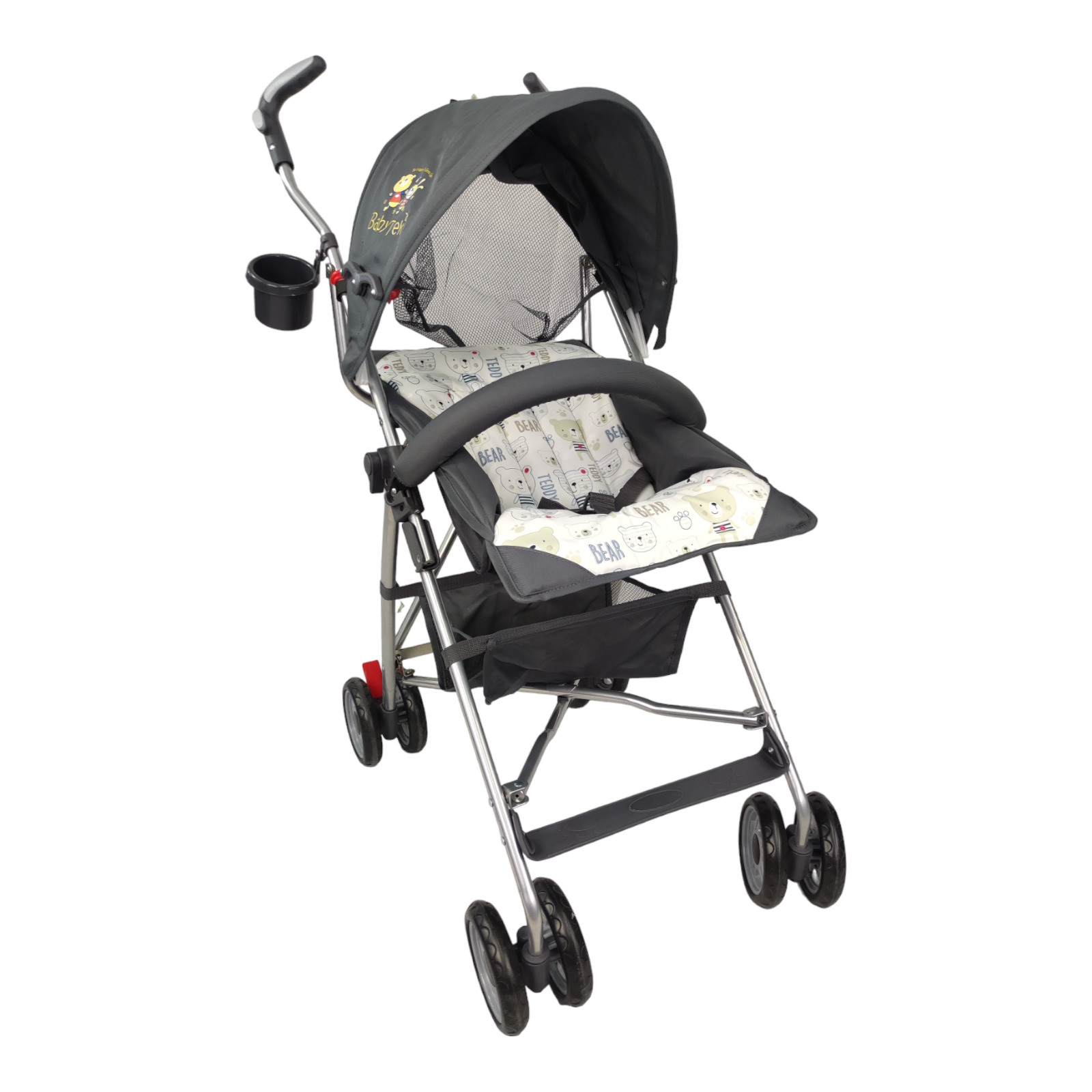 Carriola para Bebe de Baston Compacta,Plegable,Ligera,Reclinable  - Gris.
