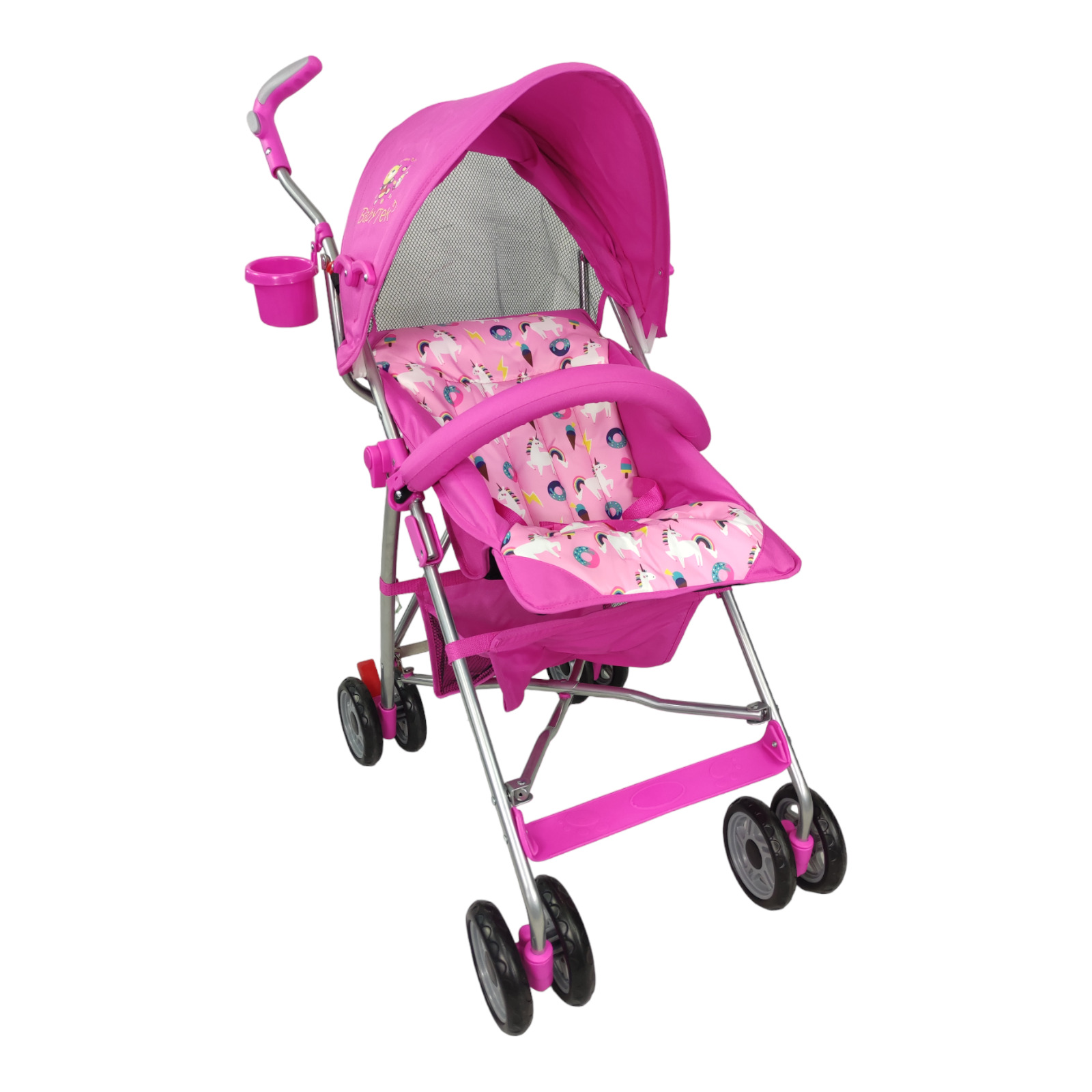 Carriola para Bebe de Baston Compacta,Plegable,Ligera,Reclinable  - Rosa.