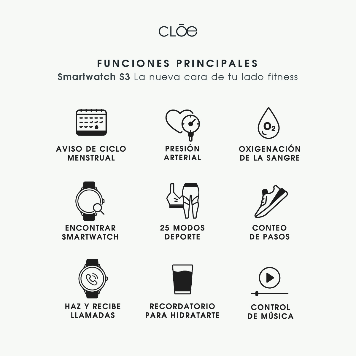 Smartwatch Reloj Inteligente Deportivo Cloe S3 Silicon Rosa