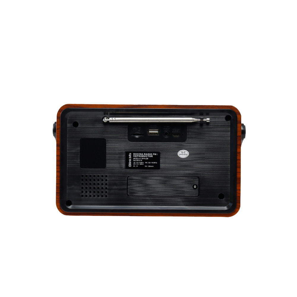 Bocina Bluetooth con USB/SD/AUXILIAR Carga USB Radio AM/FM/SW