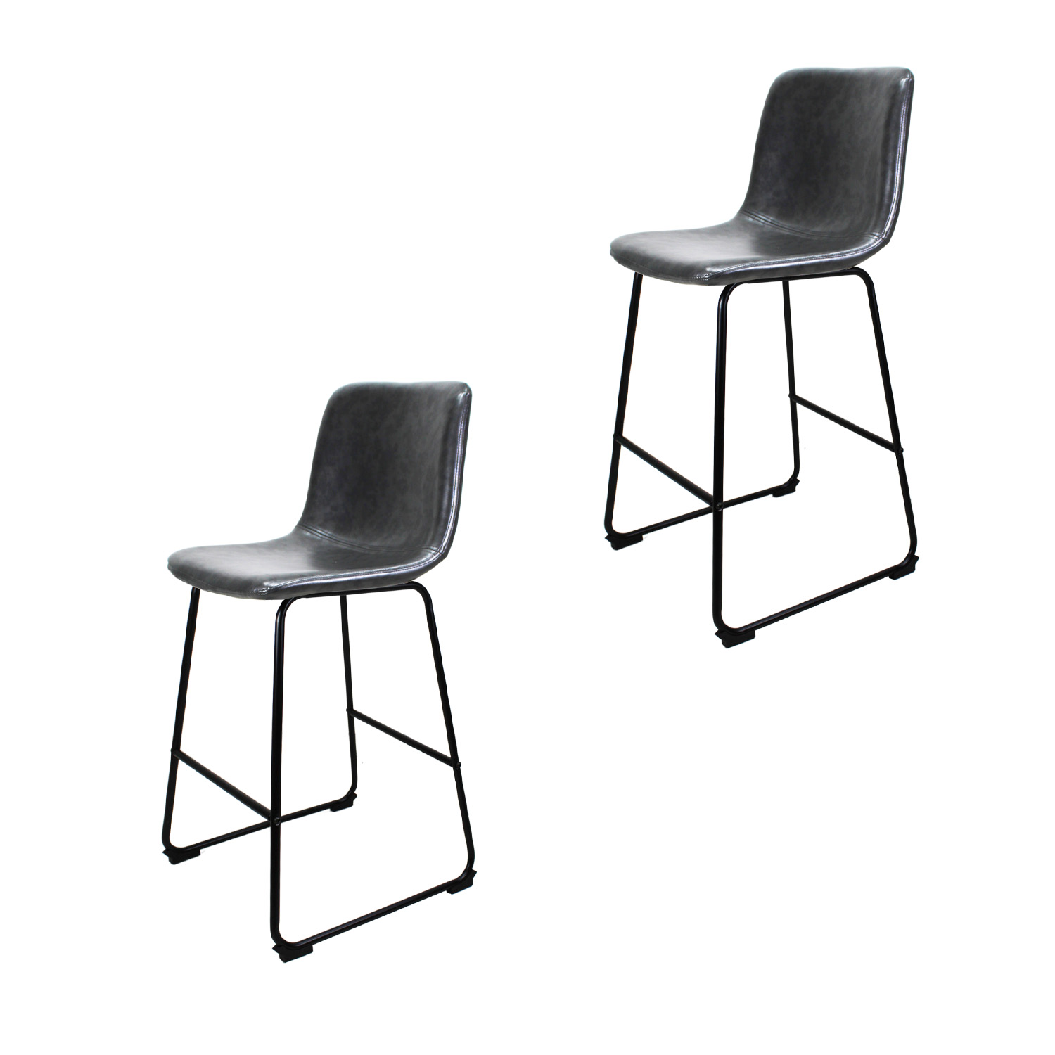 Set de 2 Bancos Minimalistas para Barra Phoenix Gris Mundo In