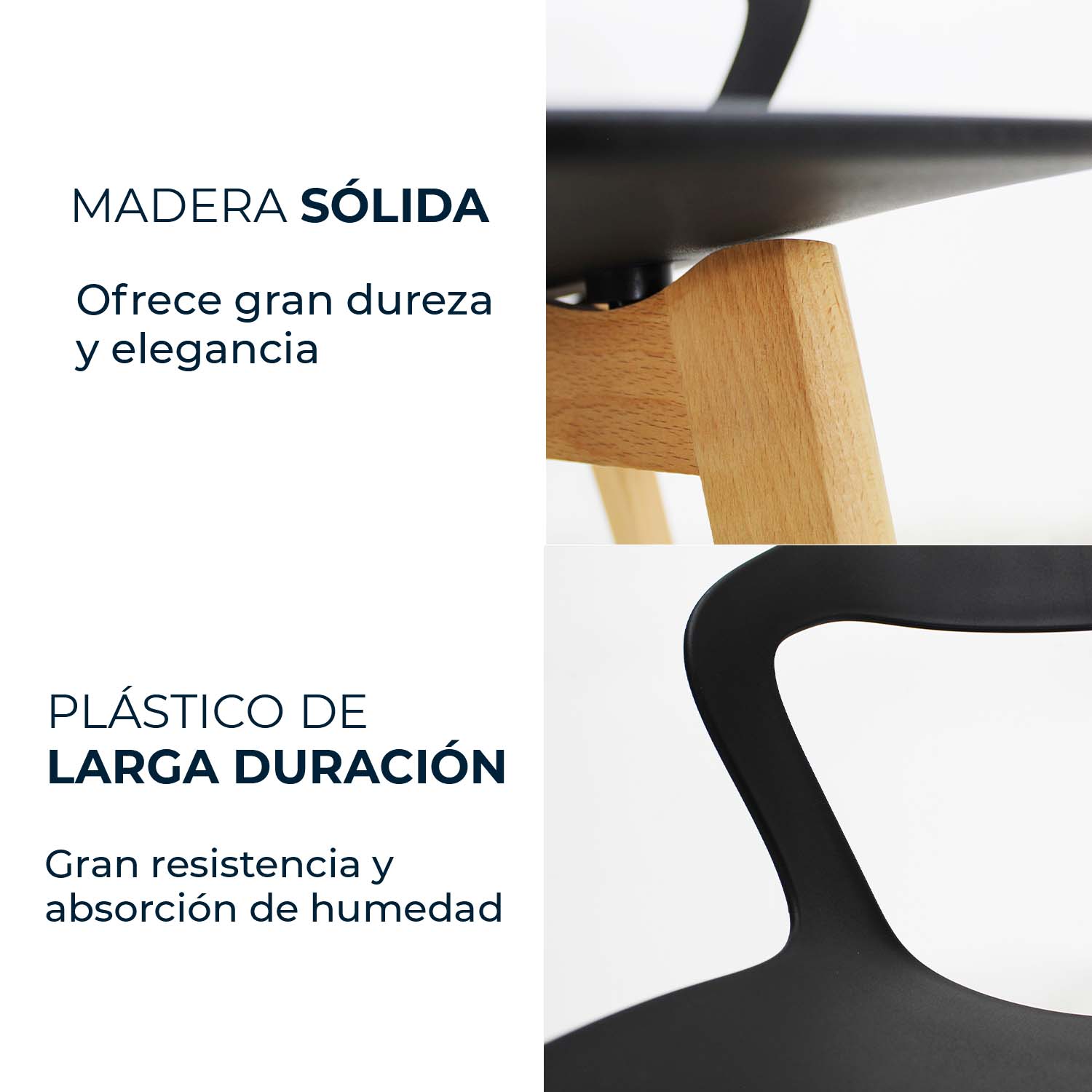 Set Sillas Mundo In Moura 2 Sillas para Comedor Sala Negra