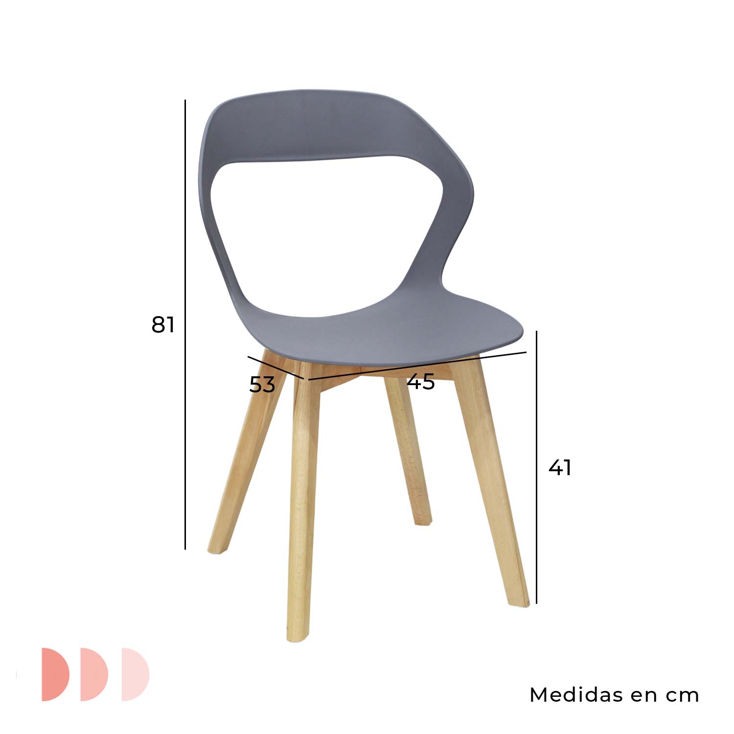 Set Sillas Mundo In Moura 4 Sillas para Comedor Sala Gris.