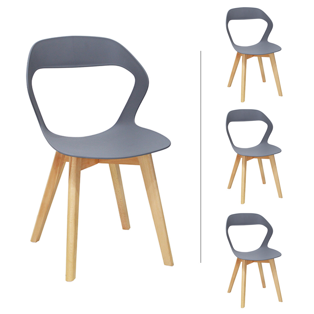 Set Sillas Mundo In Moura 4 Sillas para Comedor Sala Gris.