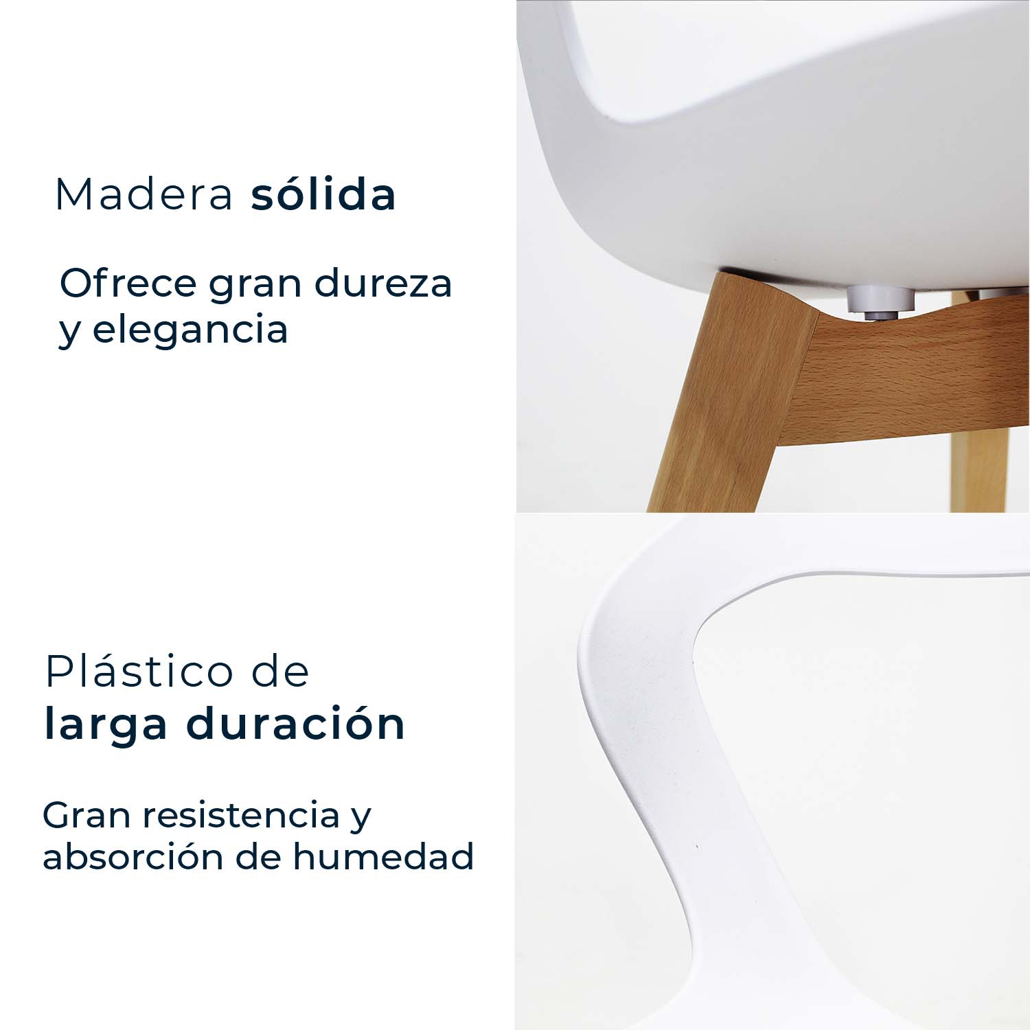 Set Sillas Mundo In Moura 4 Sillas para Comedor Sala Blanca.