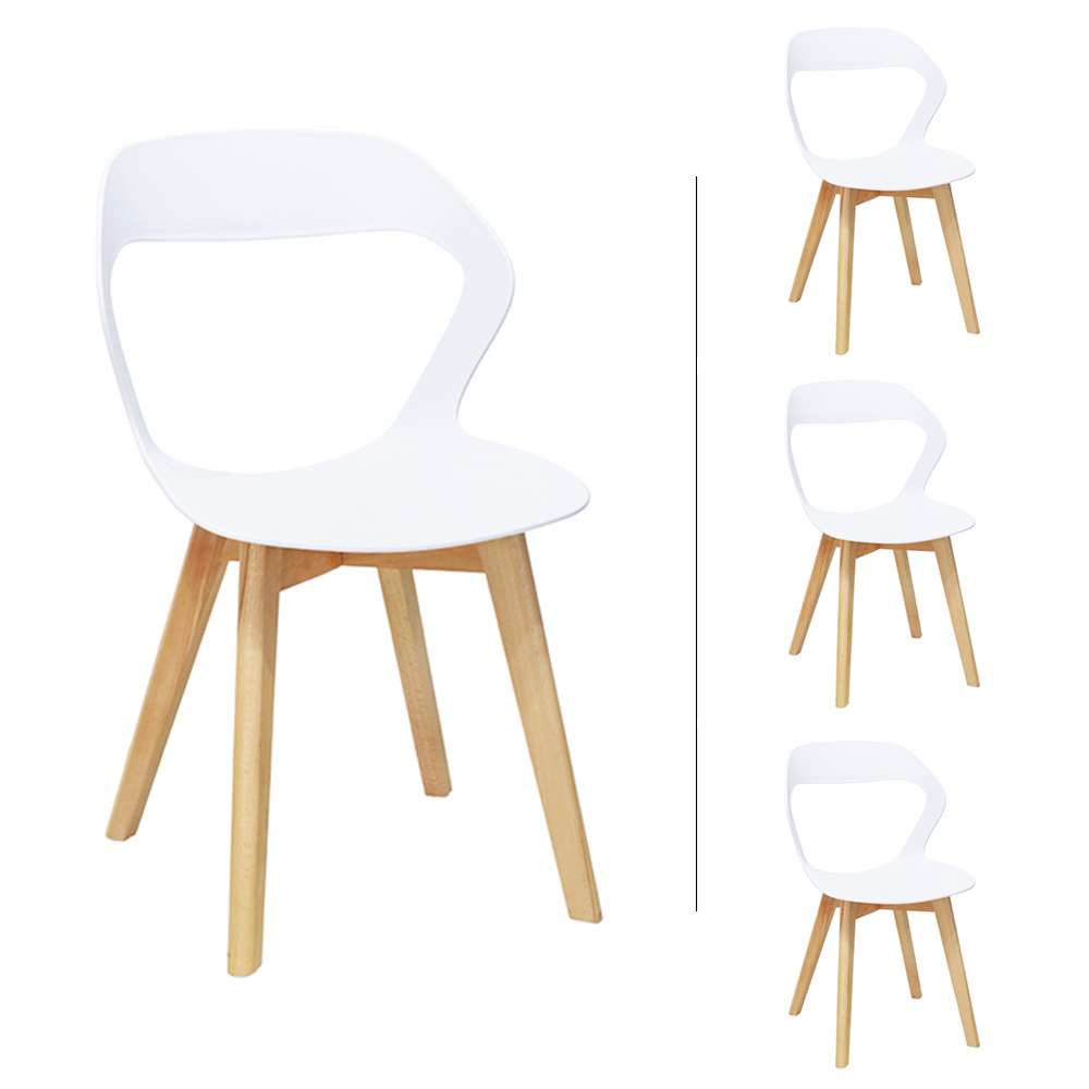 Set Sillas Mundo In Moura 4 Sillas para Comedor Sala Blanca.