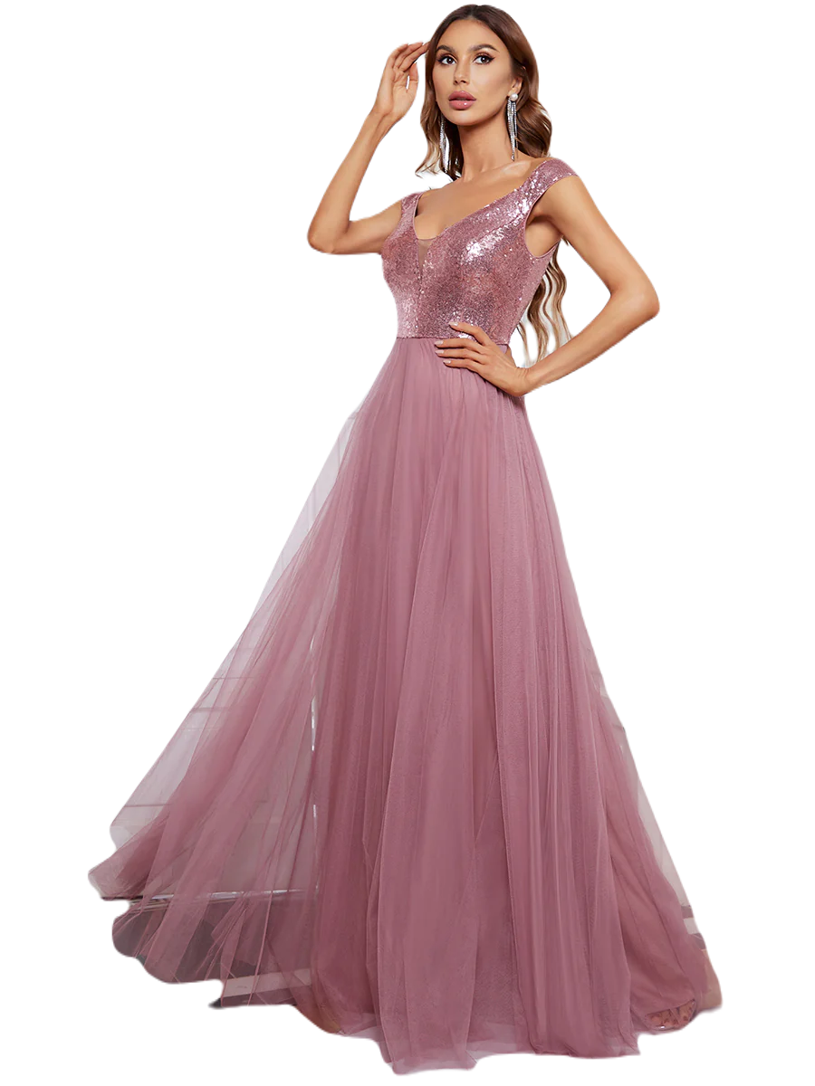Vestido Elegante de Fiesta Largo Curvy Mauve Lila Lentejuela Offsoulder Sin Hombros Falda Tul Cintura Alta Talla Ch a Talla Extra