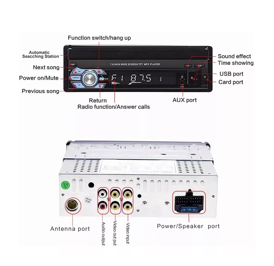 Reproductor + 9 Cámara Para Automóvil