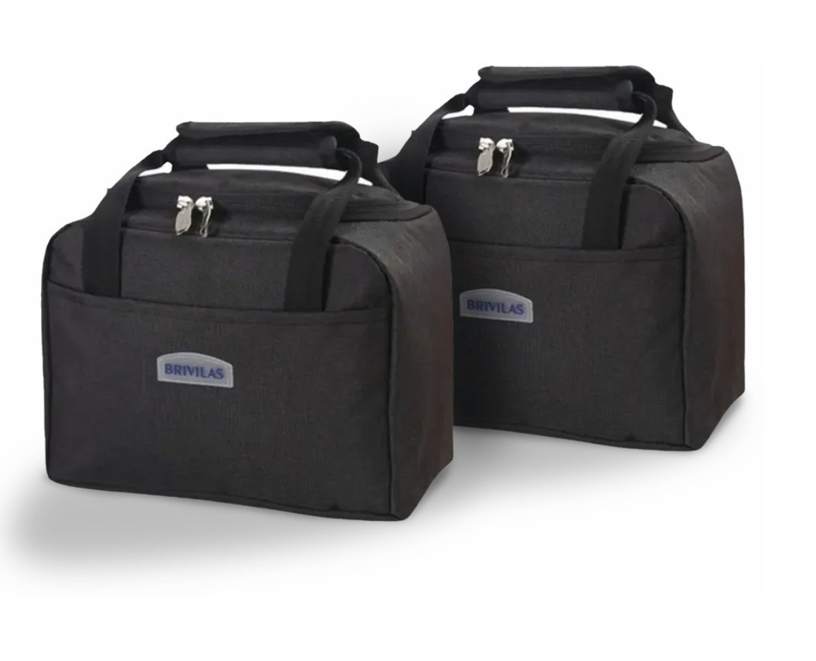 Lonchera Térmica Para La Escuela, Trabajo, Negro+gris 2 Pack gris negro